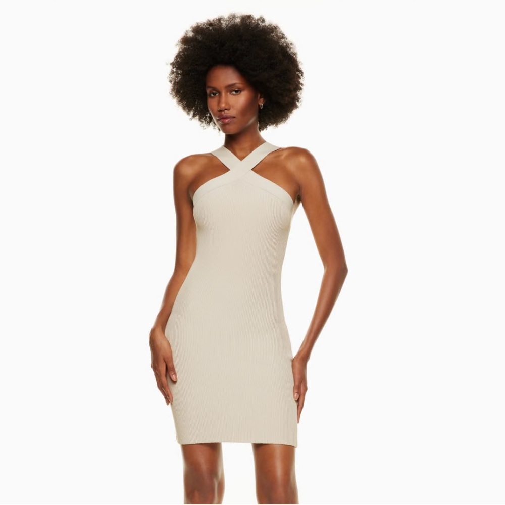 Aritzia Babaton Sculpt Knit Criss Cross Dress NWT 🏷️